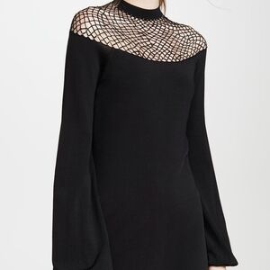 Elegant Black Mesh Detail Top